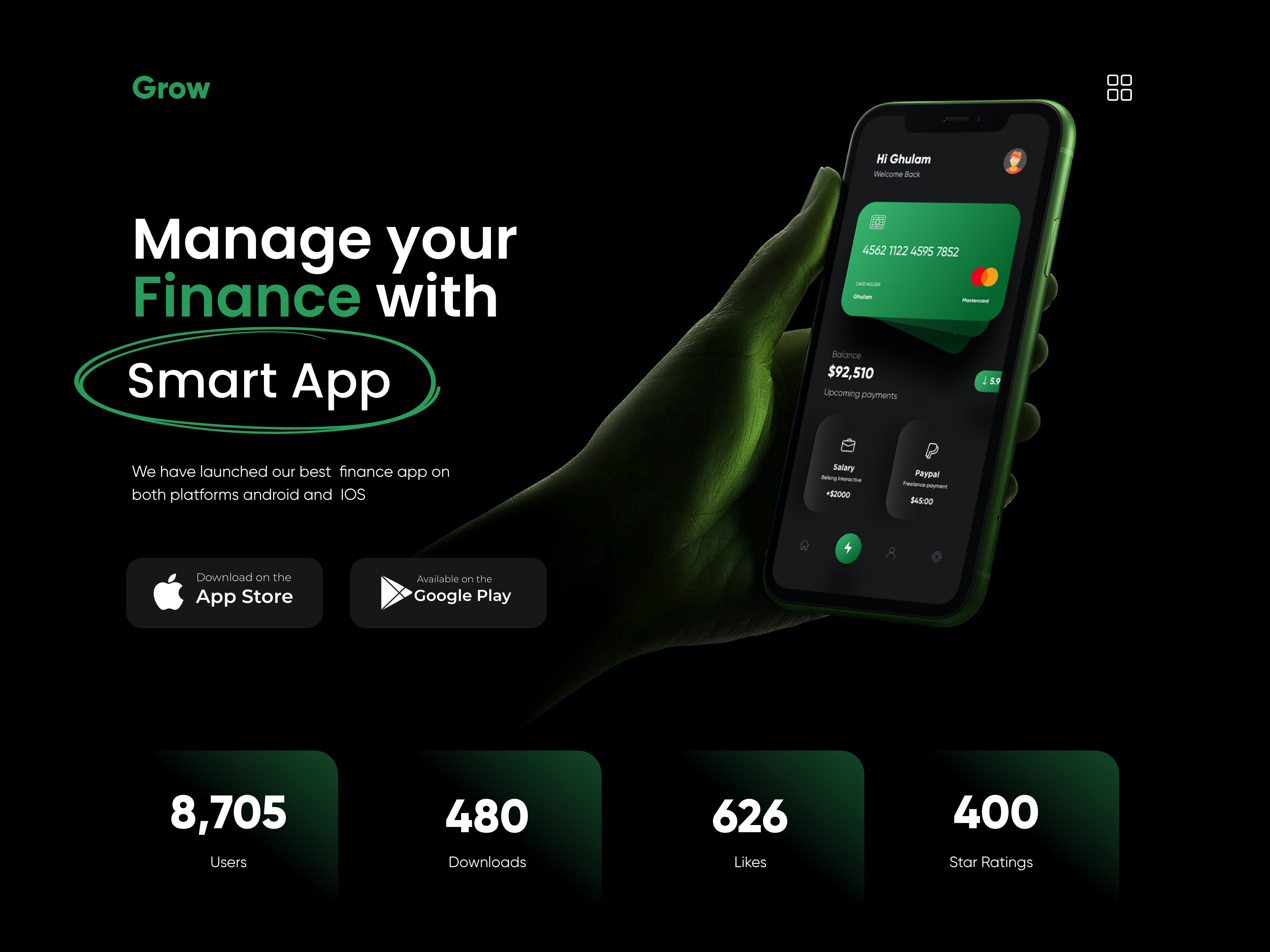 Example of Website Design/ Web App Design (5 Pages)
