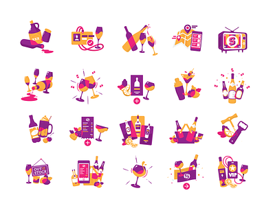 Swizl App Illustration Set app design icons illustration style