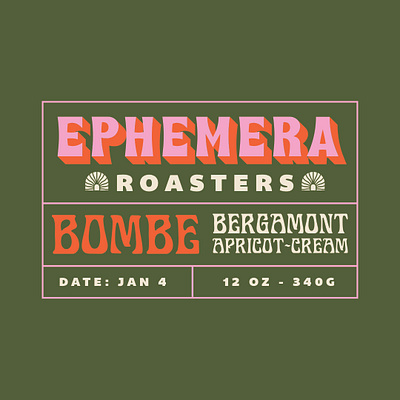 Ephemera Roasters Label brand colors brand identity branding design hargisstudio illustration logo logomark marketing materials vector