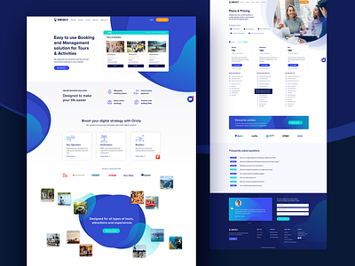 Orioly website booking homepage landing page management