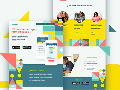 banqui banking homepagedesign landing page landing page design squares