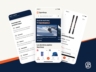 Sportloop - Mobile app beige blue bootnow clean figma mobile app mobile app design orange sport app sports branding sports design startup ui ui mobile uidesign uiux