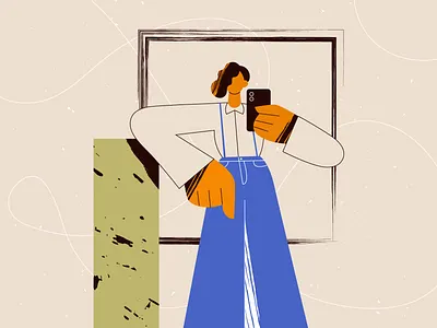 See Yourself First branding character characterdesign design flat girl girl illustration illustration inspiration lady minimal selfie style ui ux vector web woman illustration women