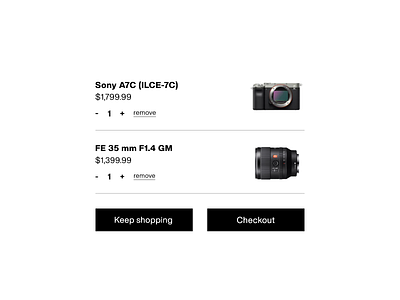 Daily UI Challenge - day #58 (repost) cameras cart checkout daily 100 challenge dailyui design flat minimal shopping shopping cart