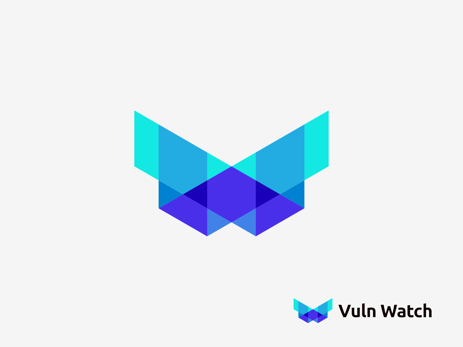 Vuln Watch Logo Concept abstract branding colorful creative cyberecurity digital gradient icon it lettering lettermark logo logotype mark monogram software startup symbol tech technology