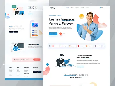 eLearning Home page I Ofspace branding brandmark bright color design inspiration education app edutech figma language learning learning app learning platform ofspace uitrend uiux uiux design user experience visual design web design website design