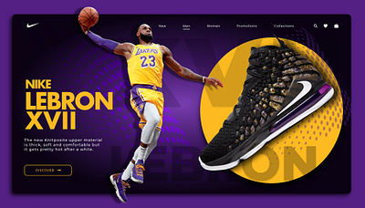 Web Design Lebron James Sneakers Nike Concept design maquette ui ux web webdesign website xd