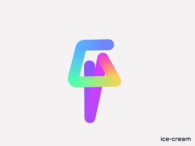 ice cream Logo app blending brand identity branding design gradient ice cream ice cream logo icon illustration logo logotype modern trends typography vector