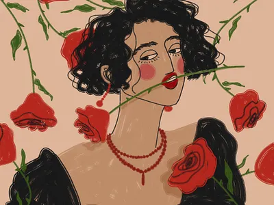 8 March: Spanish woman 8 march art digital drawing flowers girl happy illustration smile woman