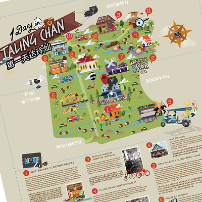 1 Day travel maps angkritth illustration map map design thailand