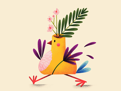 Heralds of Spring - part three bird bloom children illustration concept creative creativity cute flower illustration illustration art imagination nature procreate spring texture vase womens day