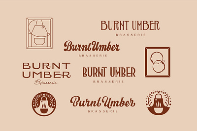 Burnt Umber Brasserie Logo Sketches branding design hand lettering handlettering lettering letters logo logo design logo sketches logotype type typography