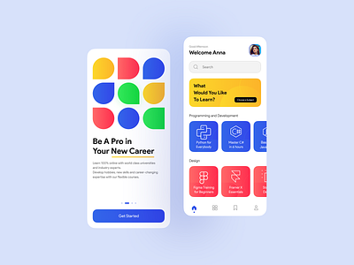 Pro-Learn App app app design app ui application learning learning app learning platform onboarding onboarding screen pattern ui ui design uiux