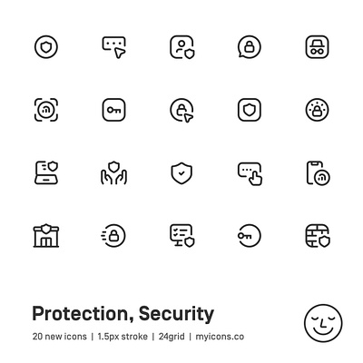 Myicons✨ — Protection, Security vector line icons pack essential icons icon design icon pack icons icons design icons pack interface icons line icons sketch sketchicons ui ui design ui designer ui icons ui kit ui pack ui set web design web designer web ui