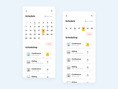 Schedule reminder application app design ui