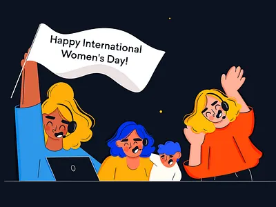 Happy international Women’s day art baby child design dribbble freshcaller illustration mummy team teamwork vector woman woman portrait women women in illustration womens day workspace