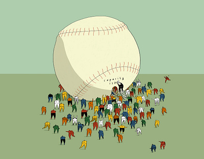 Bursting at the Seems - NYT baseball editorial max capacity mlb new york times nyt sports sports illustration