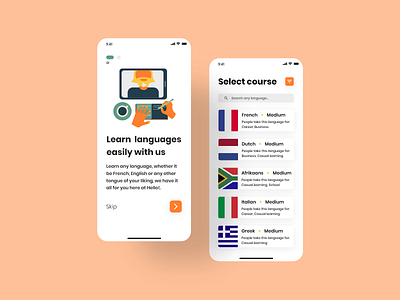 Language app app design intro language onboarding ui ux