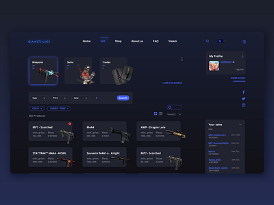 Game Marketplace concept design game interface ipad ui ui ux webdesign website design xd