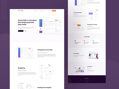 Pezepay - Invoice Management Software Landing Page app landing clean creative design home landing landingpage software software landing page template ui uiux ux web ui webdesign website