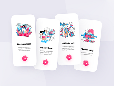Onboarding Exploration | Vacation App ✈ app ui clean ui exploration minimal minimal app onboarding onboarding screen onboarding screens onboarding ui travel app