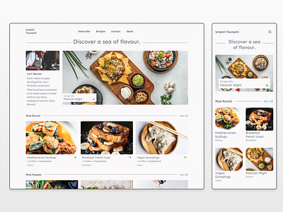 unami tsunami blog figma food food blog recipes uidesign web design