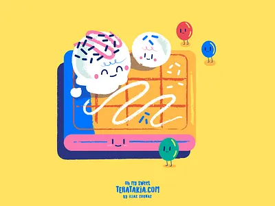 :::Waffle Teratakia::: character character design characters funny happy illustration monster vector
