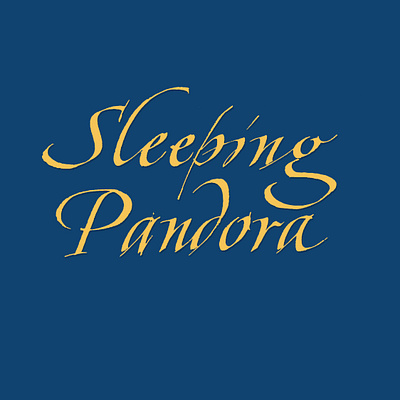 Sleeping Pandora calligraphy design handwriting logo script type typography