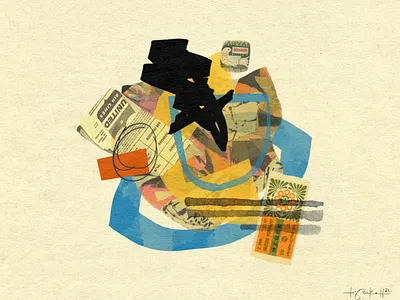 Late Flight abstract abstract art collage mixedmedia procreate procreateapp vintage