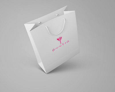 Flower Bag design illustration logo minimal vector