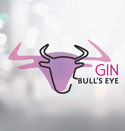 Bulls Eye Gin design illustration logo minimal vector