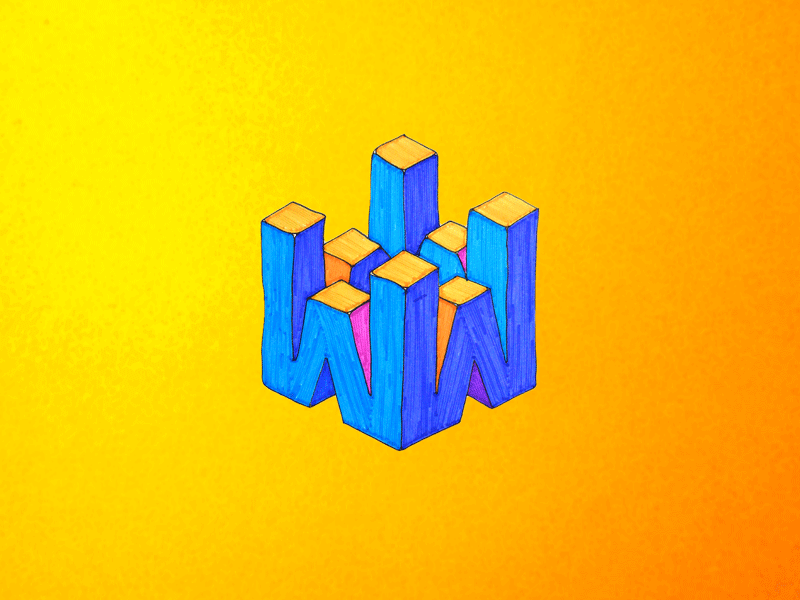 Letter W animated gif decoration doodle doodling illustration initials typography