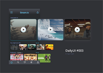 DailyUI #003 - Landing page app daily 100 challenge dailyui dailyuichallenge design figma landingpage stream streaming streaming app ui uidesign