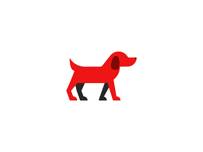 Red dog animal dog flat icon logo pet puppy vector vet