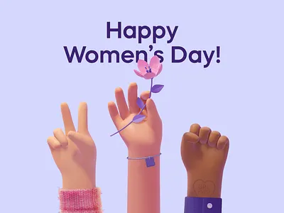 Women's Day 3d 3d art blender3d flower girlpower illustration woman womensday