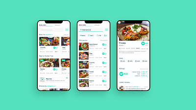 Gluten Free Finder App app food restaurant uidesign uxdesign visual design