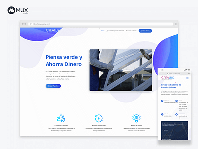 Crealux Solar Website design ecology minimal minimalist solar panel uidesign uxdesign webdesign