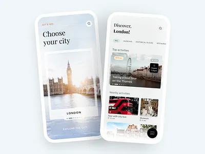City Guide App app design identity typography ui ui ux design ux web