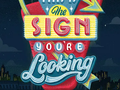 This is the Sign You're Looking For hand lettering lettering neon neon sign nevesman portugal sign type vintage vintage sign