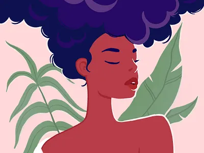 Happy Women's Day! female girl illustration leaves march 8 poc procreate woc woman woman illustration women empowerment women in illustration womensday