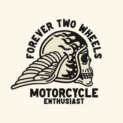 Forever two wheels availabledesign badgedesign designforsale illustration motorcycle motorcycles skull tshirtdesign vintage badge vintage design vintage illustration vintage logo vintage motorcycle