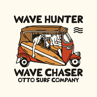 Wave Hunter availabledesign badgedesign bajaj designforsale illustration logoforsale surf surfing tshirtdesign vintage badge vintage design vintage illustration