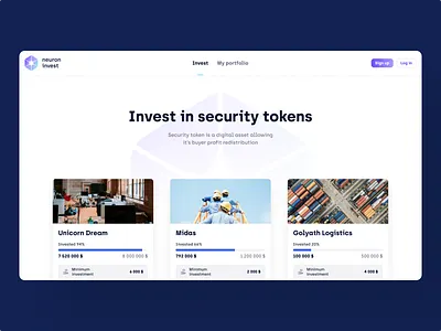 Neuron Invest - Web App app app design blockchain clean crypto digital interface landing page minimal online product product design tech token ui ui design ux ux design web website