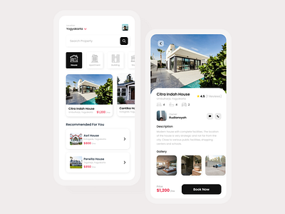 Home and Property Rent App apartment app design home home rent house house rent minimal minimalist mobile app property rent rental app ui ux