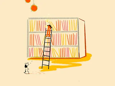 Book day books colorfull digitalart dogs drawing editorial editorial illustration illustration illustrator imagination library magical places procreate art stars