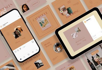 Natural Cosmetic Instagram Templates blog blogger branding design instagram instagram banner instagram post instagram posts instagram stories instagram story template instagram template modern post posts social media social media pack social media template stories story template