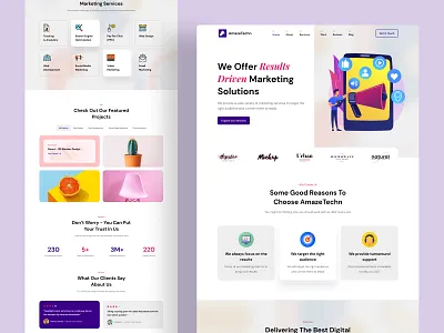 AmazeTechn - Homepage agency agency landing agency landing page agency ui design digital agency landing page landing page design landing page ui marketing agency ui design ui inspiration ui landing ui ux design ux ui design web design web ui web ui design