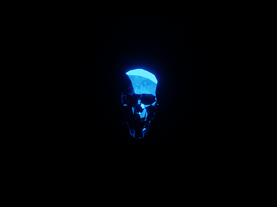 Skull (Stylized Shading) 3d art b3d blender blender3d blue dark design illustration minimal skull stylized