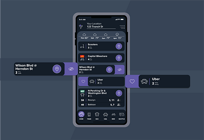 Dark Mode Application app app design branding dark mode design flat interactivedesign mobility transit app ui ux