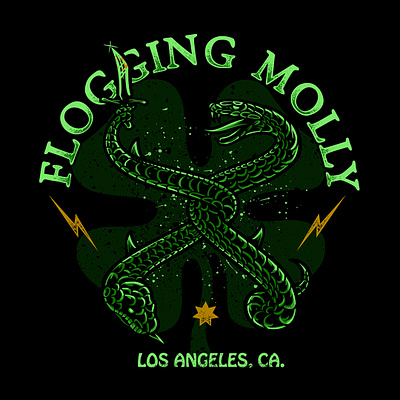 Flogging Molly - Snakes apparel design floggingmolly illustration lettering merchandise punkrock